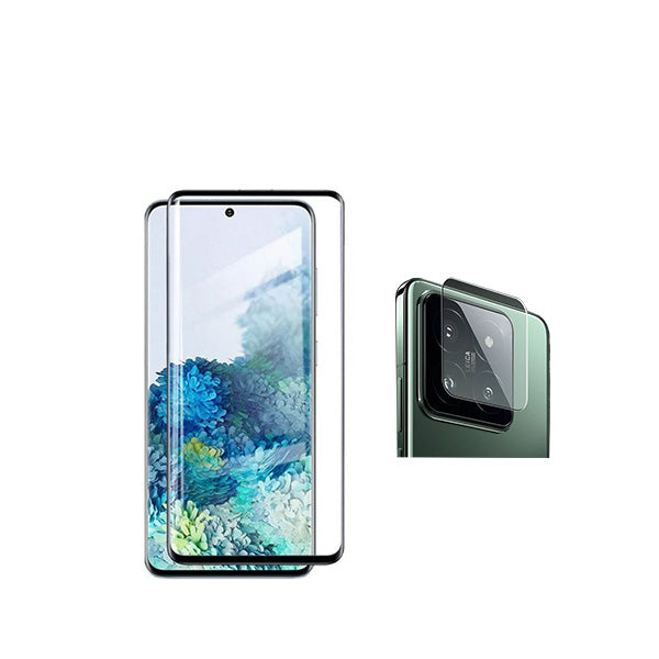 Kit Película Protectora Câmara Traseira + Película de Vidro Temperado GorilasGlass Curved GIFT4ME para Xiaomi 14 Pro - Transparente/Preto