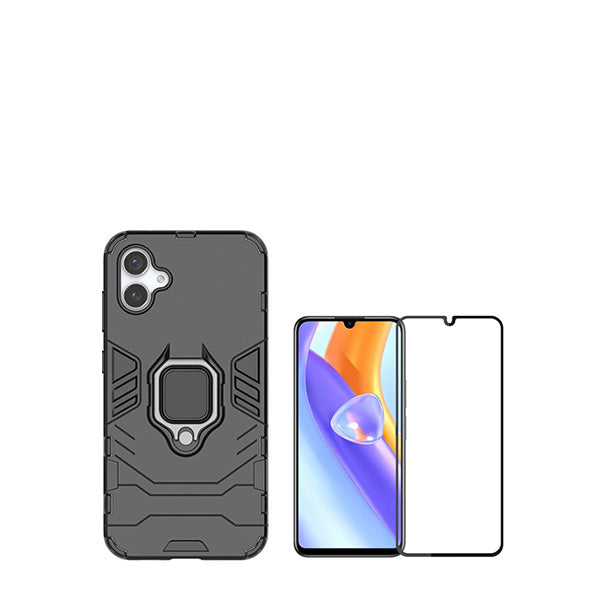 Kit Película de Vidro Temperado GorilasGlass + Capa de Proteção Militar Magnética GIFT4ME para Samsung Galaxy A05 - Preto