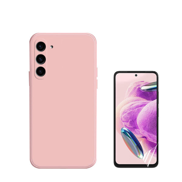 Kit Película Protectora de Hydrogel Frente + Capa Proteção Traseira Silicone Phonecare para Samsung Galaxy S24 5G - Rosa