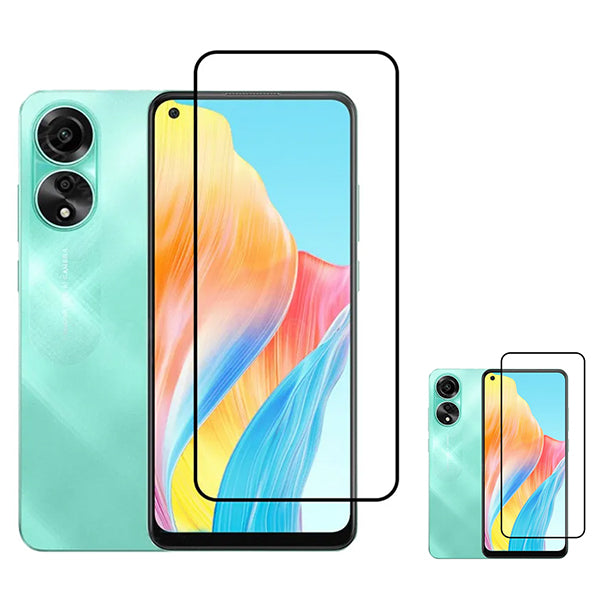Kit 2 Película de Vidro Temperado GorilasGlass para Oppo A78 4G - Transparente/Preto