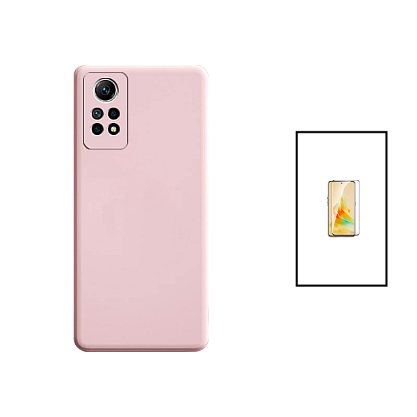 Kit Película de Vidro Temperado GorilasGlass + Capa Proteção Traseira Silicone para Xiaomi Redmi Note 12 Pro 4G - Rosa