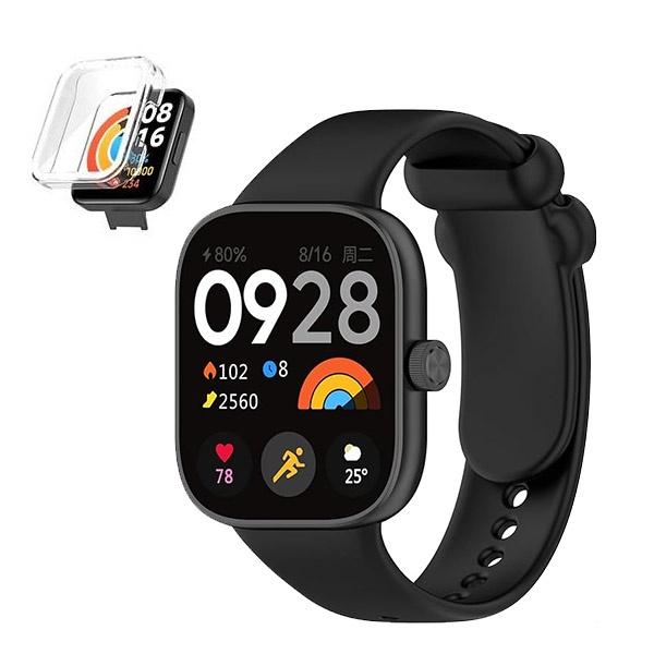 Kit Capa Proteção Total + Bracelete Silicone GIFT4ME para Xiaomi Redmi Watch 4 - Preto