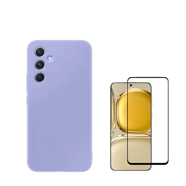 Kit Película de Vidro Temperado GorilasGlass + Capa Proteção Traseira Silicone Phonecare para Oppo Galaxy S24 5G - Roxo