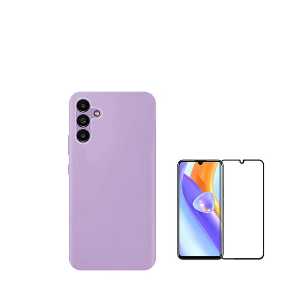 Kit Película de Vidro Temperado GorilasGlass + Capa Proteção Traseira Silicone GIFT4ME para Samsung Galaxy A05s - Roxo