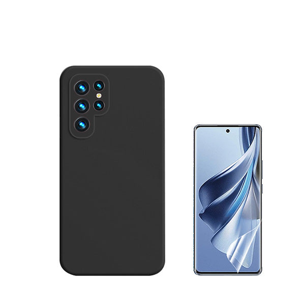 Kit Película Protectora de Hydrogel Frente + Capa Proteção Traseira Silicone Phonecare para Samsung Galaxy S24 Ultra 5G - Preto