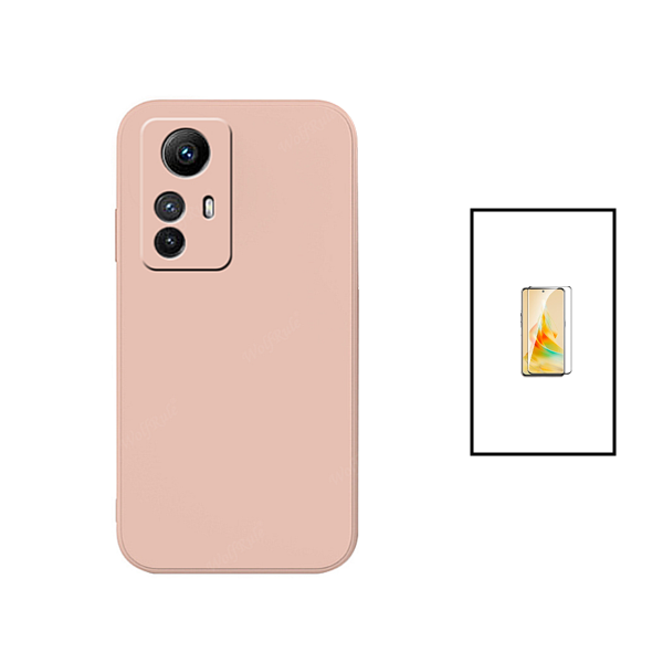 Kit Película de Vidro Temperado GorilasGlass + Capa Proteção Traseira Silicone para Xiaomi Redmi Note 12S - Rosa